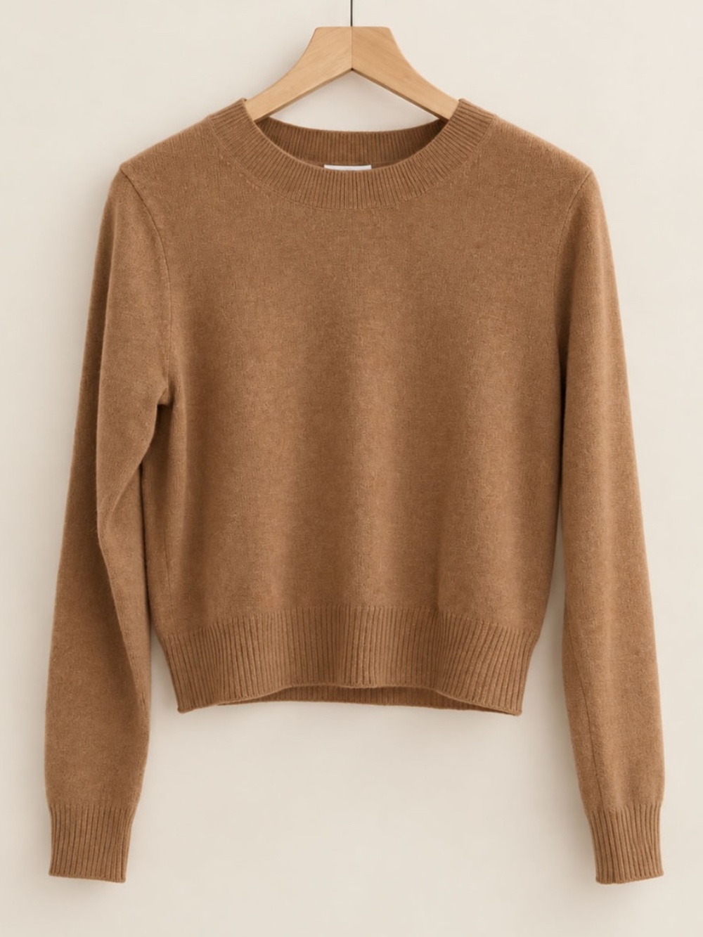 Reformation Dana Cashmere Crew Creme Brûlée Size M